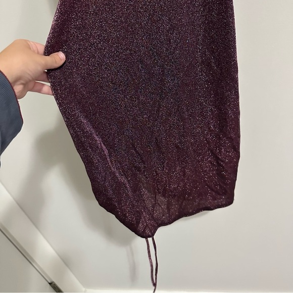 3/$20⚡️ Too Glam Purple Glitter Mini Dress Rouched Side Homecoming Dance - Picture 11 of 14